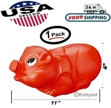 11" Plastic Piggy Banks Saving Money The Fun Way Tuff Pigs, Assorted Color -New