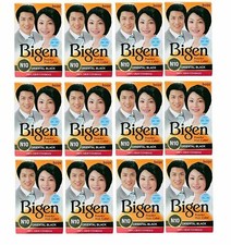 12 X N10 Bulk 6G BIGEN HAIR COLOUR ORIENTL BLACK-POWDER-DYE-NATURAL-REMOVE GREY
