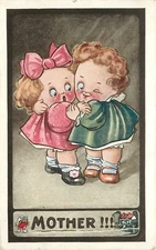 Postcard 1910 Kute Kiddies Mother artist humor Inter Art 23-6037