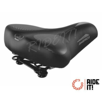  SELLA Sellino BICI MONTEGRAPPA AMERICA per BICICLETTA OLANDA in PELLE Nera