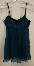 Vintage Victoria's Secret Extra Small Deep Emerald Green Babydoll Teddy Y2K