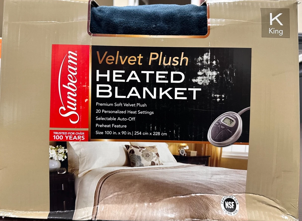 Sunbeam velvet plush heated blanket king sale