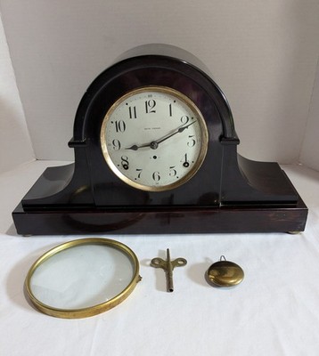 Vtg Seth Thomas 8 Day Chime Mantle Clock W/ Speed Adjustment 