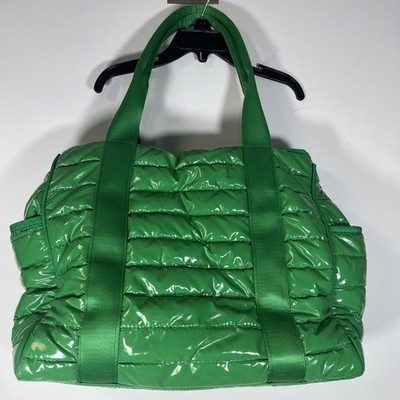 Ahdorned Puffy Kelly Green Large Tote Bag (one corner shows wear-see last photo)