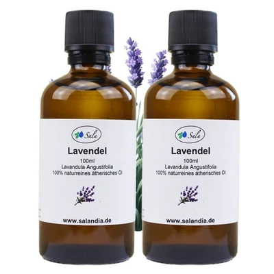 Sala Lavendelöl ätherisches Öl 38/40 naturrein 2 x 100 ml (200ml) Glasflasche - Bild 1 von 4