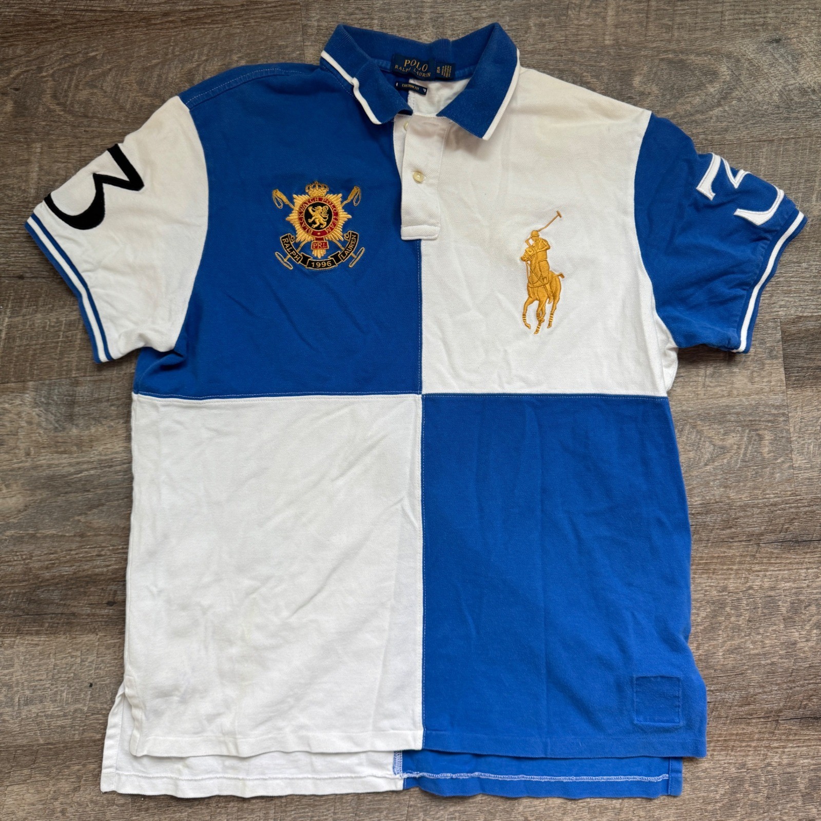 Polo Ralph Lauren Vintage Rugby Polo Team 1996 Big Pony Colorblock Shirt Mens XL