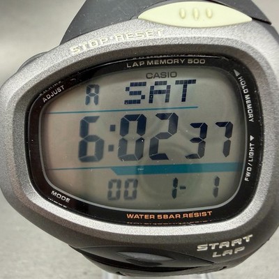 Casio PHYS STR-800 Watch Men 46mm Digital Gray Silver Tone Alarm