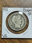 1911 P Barber Silver Half Dollar Very Good VG U.S. 50c Type Coin (Raw16870)