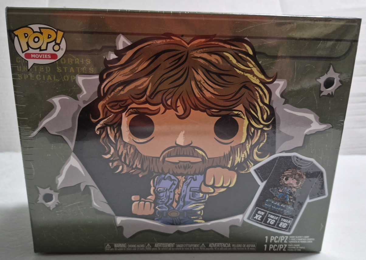 Funko POP! Movies Chuck Norris set (#673 vinyl figure, XL T-Shirt) New in Box