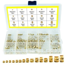 300pcs 7 Models 15 sizes M2-M6 Brass Threaded Inserts for Plastic 3D Printing