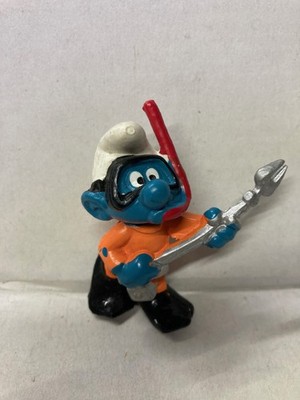 Schleich Schtroumpfs Schlumpf SMURF SCUBA DIVER SUB MINT Vintage Made in Germany