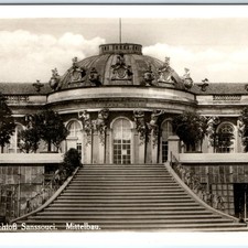 c1920s Potsdam, Germany RPPC Sanssouci Palace Beautiful Facade Dome Statues A347