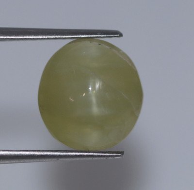 Natural Green Cat s Eye Chrysoberyl 6.32 Ct Certified Loose Translucent Gemstone