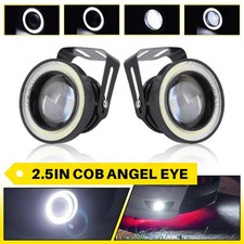 2x 2.5 Inch Car Projector Led Fog Light Cob Halo Angel Eye Ring Bulb Lamp Drl