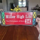 Miller High Life The Champagne of Beers Bar Sign Faux Stained Glass Vintage 1972