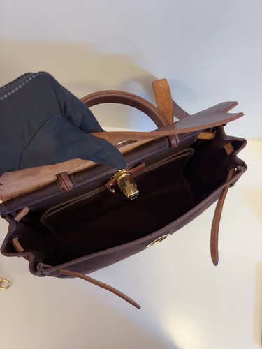 Hermes Herbag 31 Brown Leather Canvas Gold Hardware Pre-Owned - Picture 16 of 23