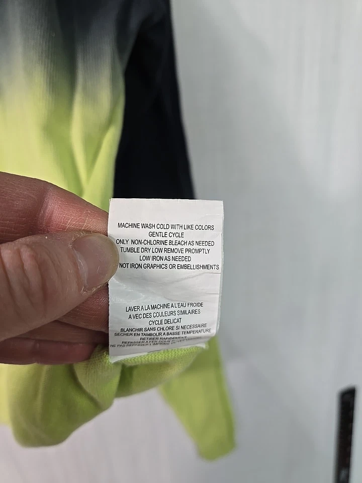 Volcom Women's Dip Dye Gradient Long Sleeve Sweater Size XL Blue Green Logo - Image 4 of 4