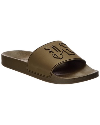 Palm angels men’s logo monogram slides Palm Angels Black Monogram-Embossed Pool Slides – ICETIME LUXE main image 2