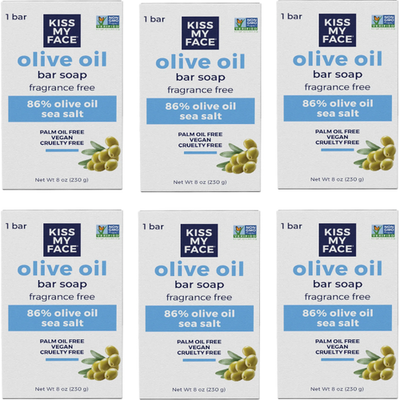 #ad Kiss My Face Olive Oil Bar Soap Fragrance Free 8 oz Each Pack of 6 $34.57