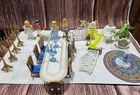 Vtg Playmobil Castle Parts Table Chairs Candelabras Baby Cradle Rug Princess Z9