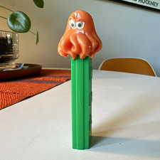 Vintage 70s PEZ Dispenser Green Stem Orange Octopus Head No Feet Made in Austria
