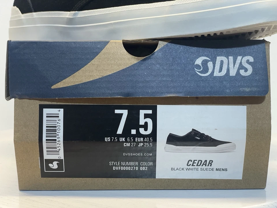 ¡Nuevo! DVS CEDAR Zapatos de Skate Negro Blanco Gamuza Mujer’s Talla US 9.5 O Hombres’s 7.5! Rueda Foto 2 de 4