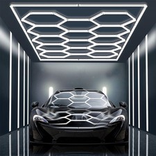 Hexagon Garage Lights Honeycomb Light 14 Hexagonal LED Garage Light for Workshop
