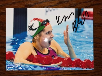 Boglarka Kapas Swimming hand signed 13x18 cm photo