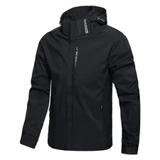 Men’s Waterproof Rain Jacket — Lightweight Hooded Windproof Outdoor Coat