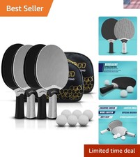 Ultimate Table Tennis Set for 4 Players: Paddles, Net, and Storage Bag Included