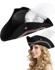 Adult Brown Tricorn Pirate Hat Halloween Costume Accessories Sturdy Box