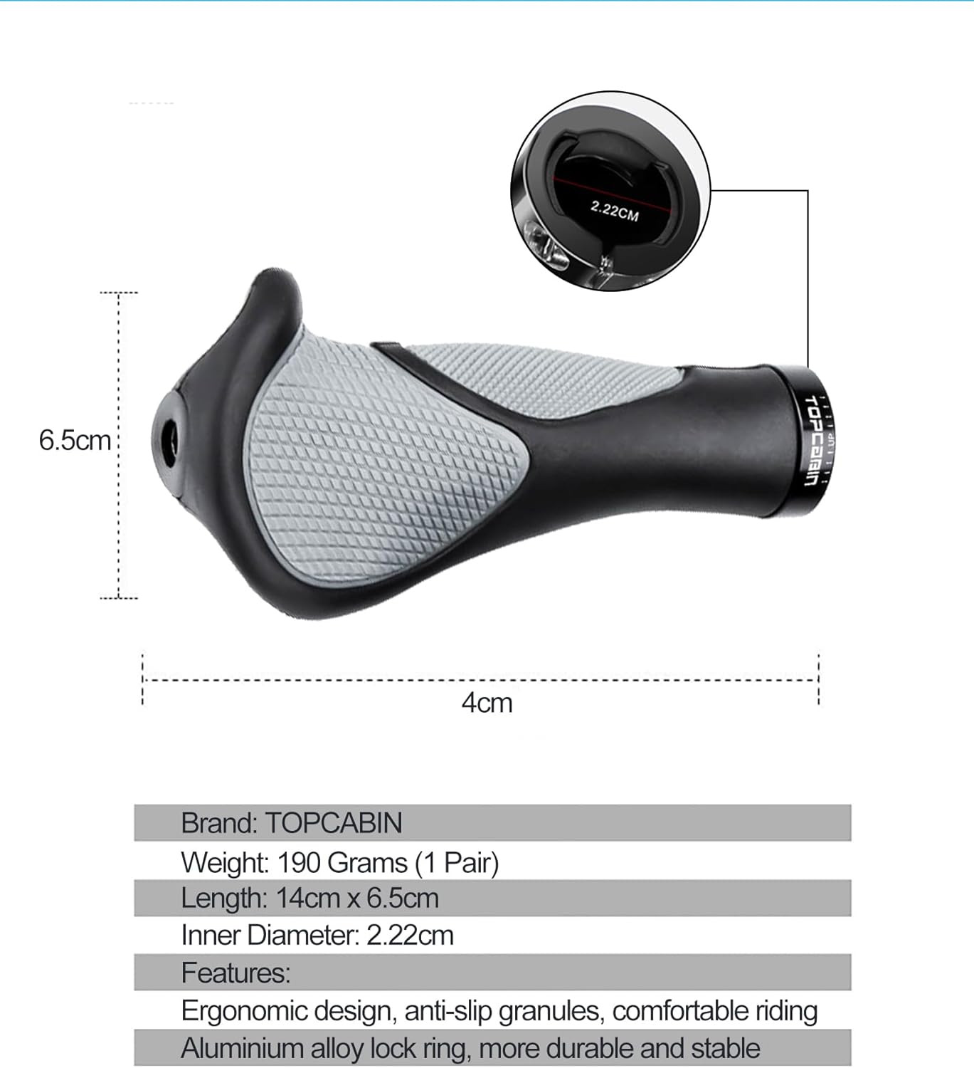 Bicycles Handlebar Grips, Aluminum Lock-on Ergonomic Bike Grips, Cushion Vibr...