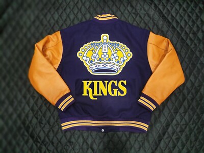NHL Los Angeles Kings wool body leather sleeves varsity jacket | eBay