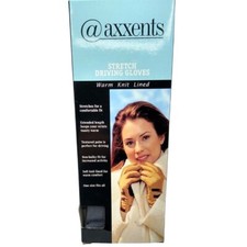Vintage Deadstock NIB Axxents Warm Lined Stretch Driving Gloves Gray One Size