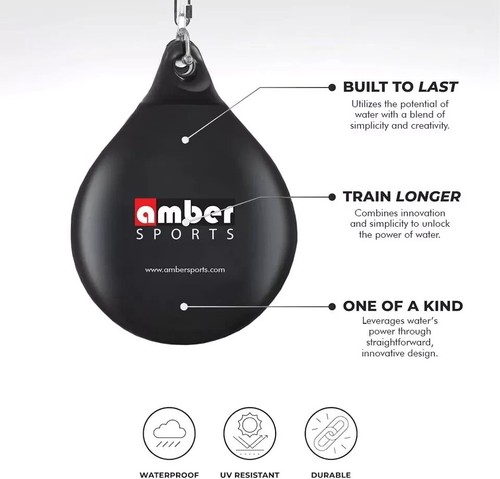 Amber Water-Filled Heavy Boxing Bag, Durable Teardrop Punching Bag, UV Resistant - Picture 3 of 6