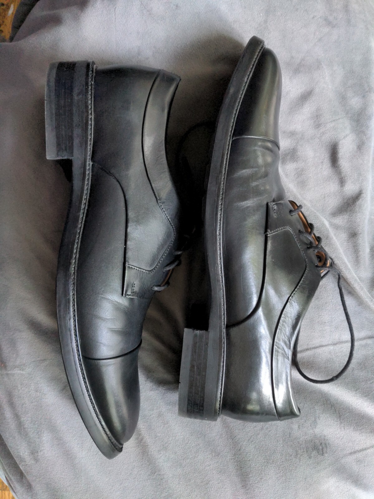 SAOLA Scarpe da uomo nere in pelle Cole Haan Warren Cap Toe Oxford taglia 10 C20155