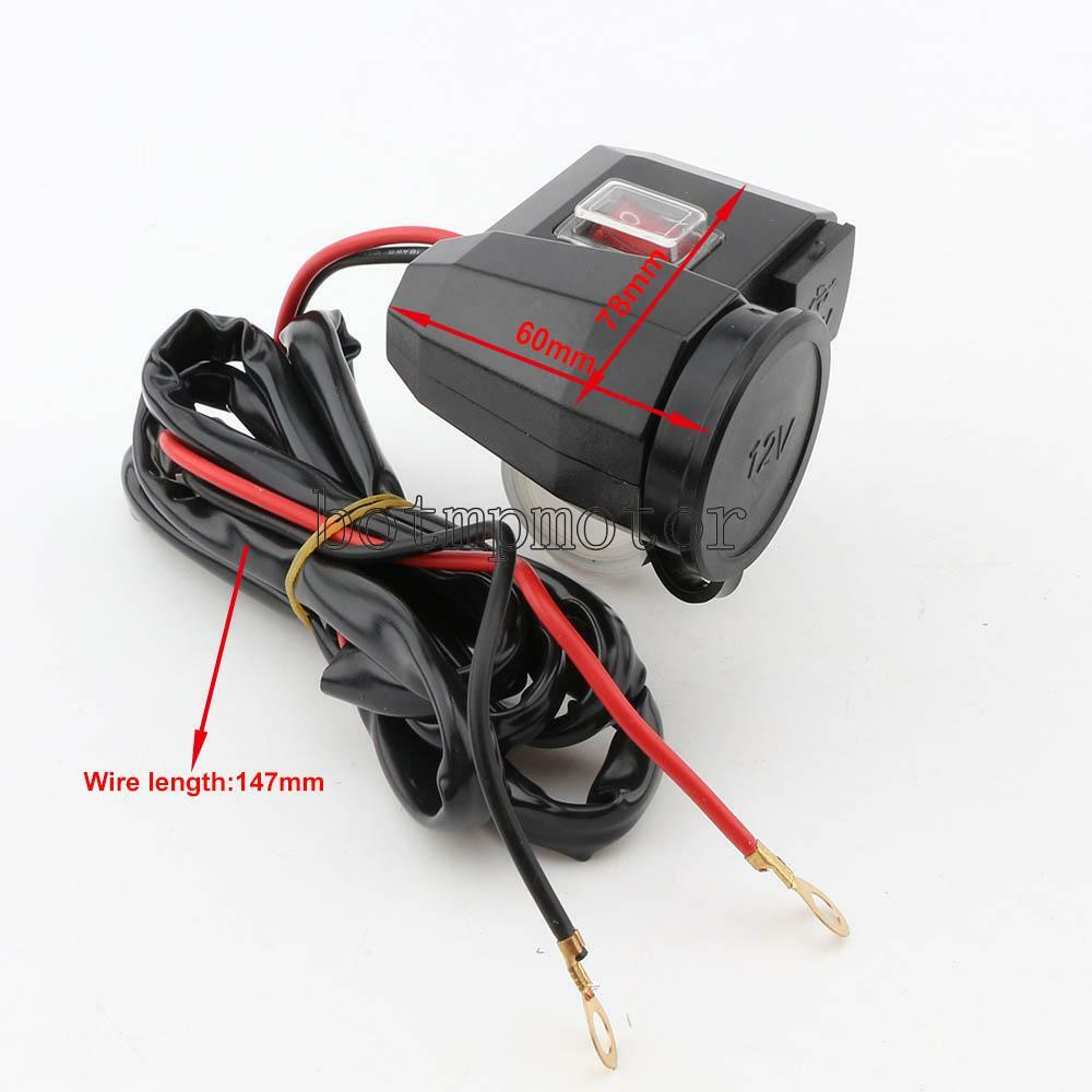 Dual USB Charger with Cigarette Lighter For Yamaha V Star 650 950 1100 1300 XVS