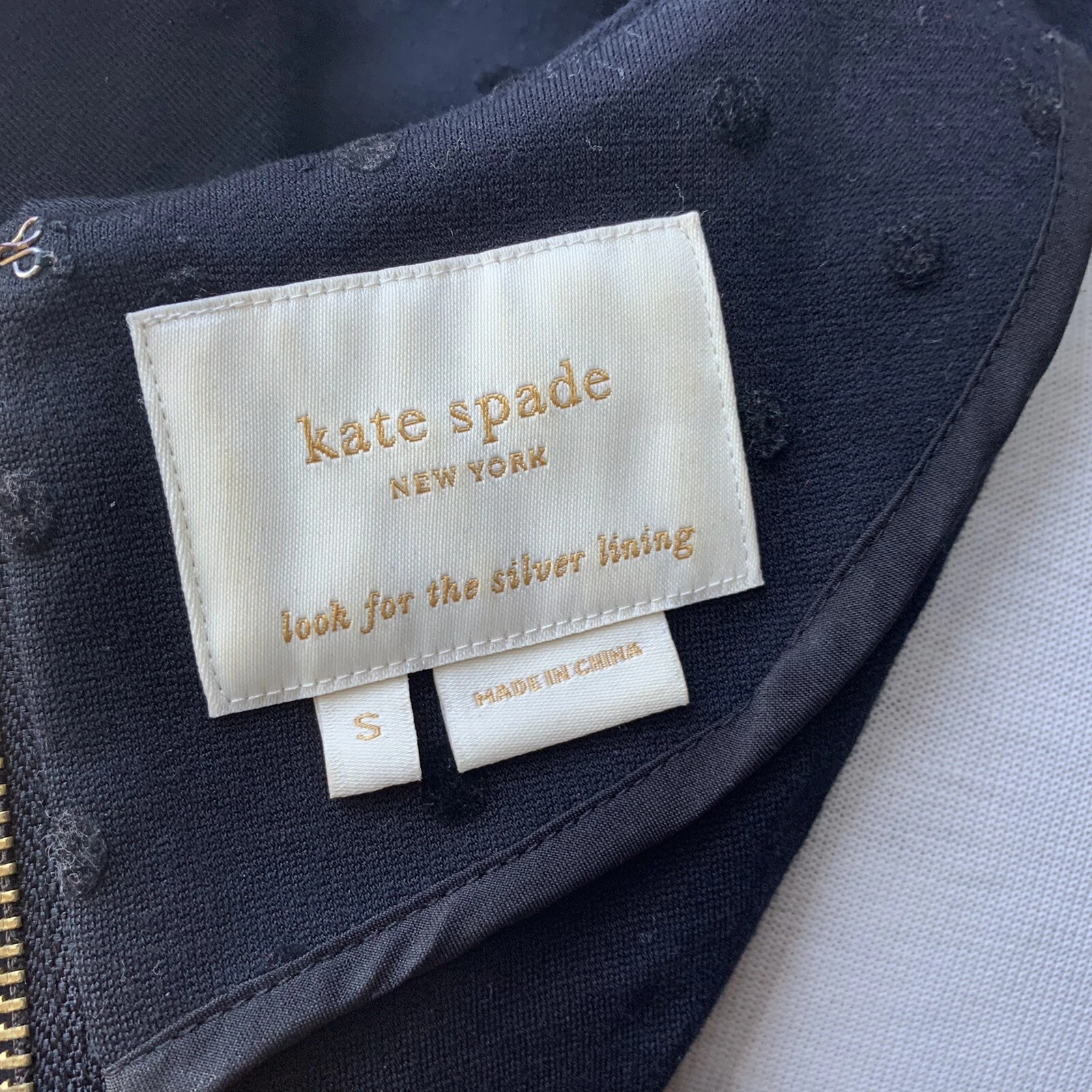Kate Spade Nero Gail Ponte Manica Corta Cambio Pois Casual Cocktail S