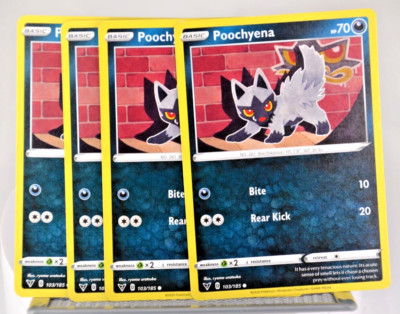 Pokemon TCG Vivid Voltage Poochyena 103/185 Common Regular x4