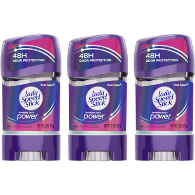 Lady Speed Stick 48HR Antiperspirant Deodorant Gel Fresh Fusion 2.30 Oz (Pack of