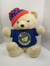 Vintage Kmart Dan Dee White Teddy Bear Plush Stuffed Animal 1986 16"