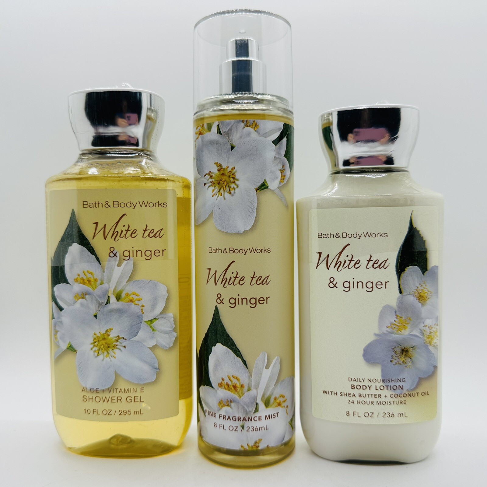 NEW SET! Bath & Body Works WHITE TEA & GINGER Body Lotion+Shower Gel+Body Mist eBay