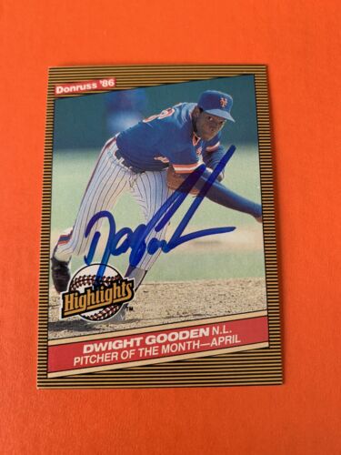 Dwight Doc Gooden Signed 1986 Donruss Highlights Baseball Card #8 New York Mets - Picture 1 of 2