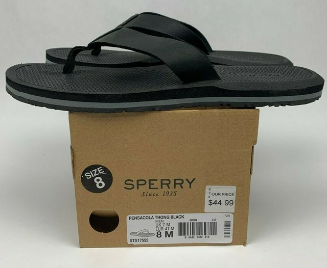 Men's Sperry Pensacola Thong Sandal Beach Slides Size 8 Black STS17552 NEW | eBay