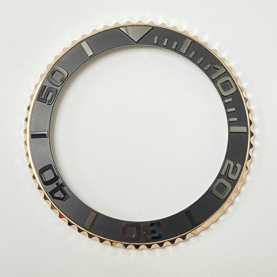 Bisel de cerámica original Rolex Yacht-Master de oro rosa de 18 quilates para modelo 116655