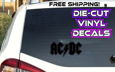 BLACK AC/DC Vinyl Sticker Decal car truck window fridge laptop tablet ...