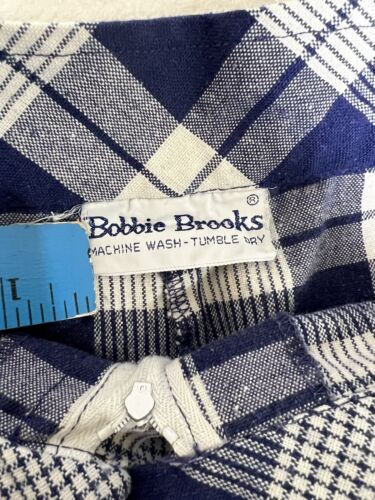 Vintage 70's Bobbie Brooks Bell Bottom Pants Blue Plaid Size 23 X 28 Hippie - Picture 8 of 13