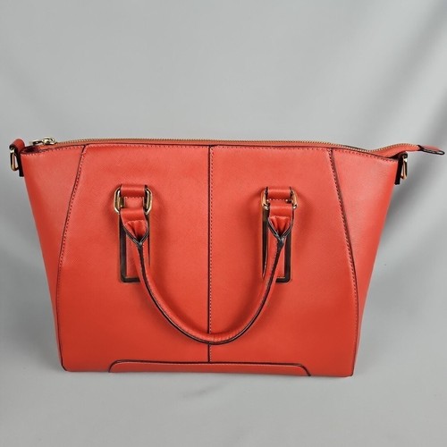Aldo Satchel Handbag Red Orange Women's Purse Zipper Close & Detachable Strap - Picture 2 of 17