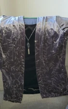 NOTATIONS~Sparkly~Velvety~Dressy Top~Silver/Shades of Gray (change w/ light)~EUC