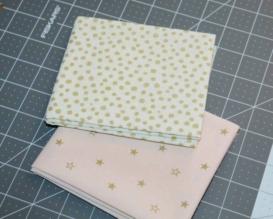 BABY GIRL Fat Quarter Set Bundle 100% Cotton Quilt Quilting Newborn GIRLS Stars - image 3 of 4